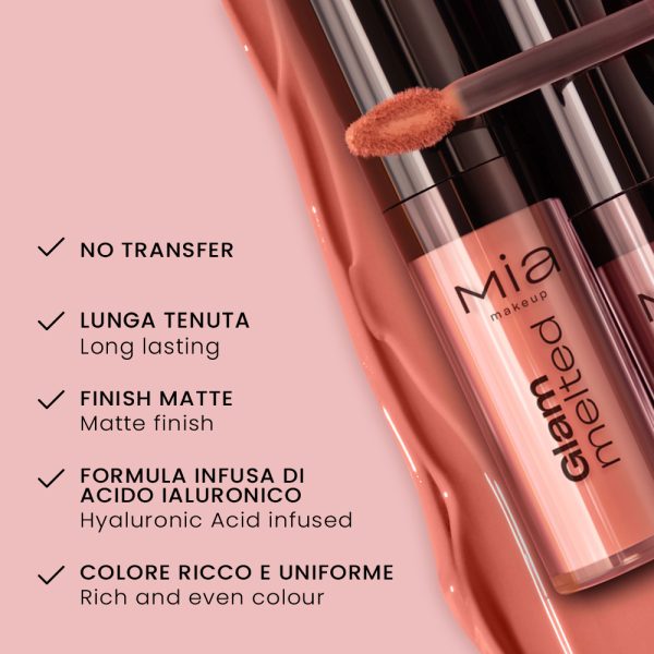 MIA MAKE UP - GLAM MELTED Liquid Lipstick LONG LASTING - Image 2